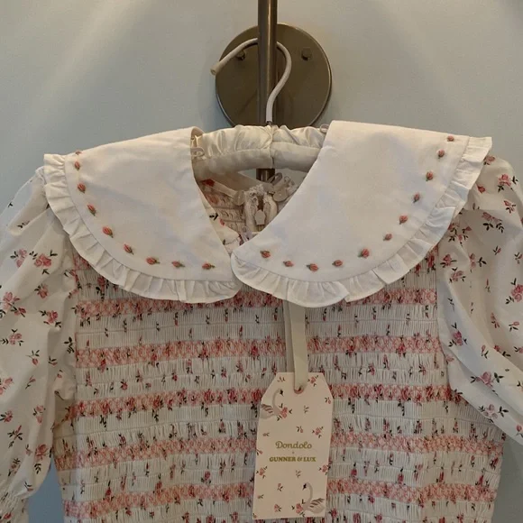 Dondolo + Gunner & Lux Lovely Rose Dress NWT 3 collars Size M - Picture 4 of 9